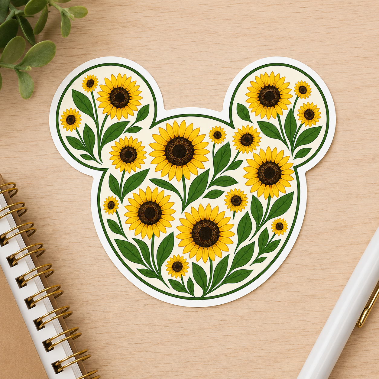 Sunflower Mickey Sticker